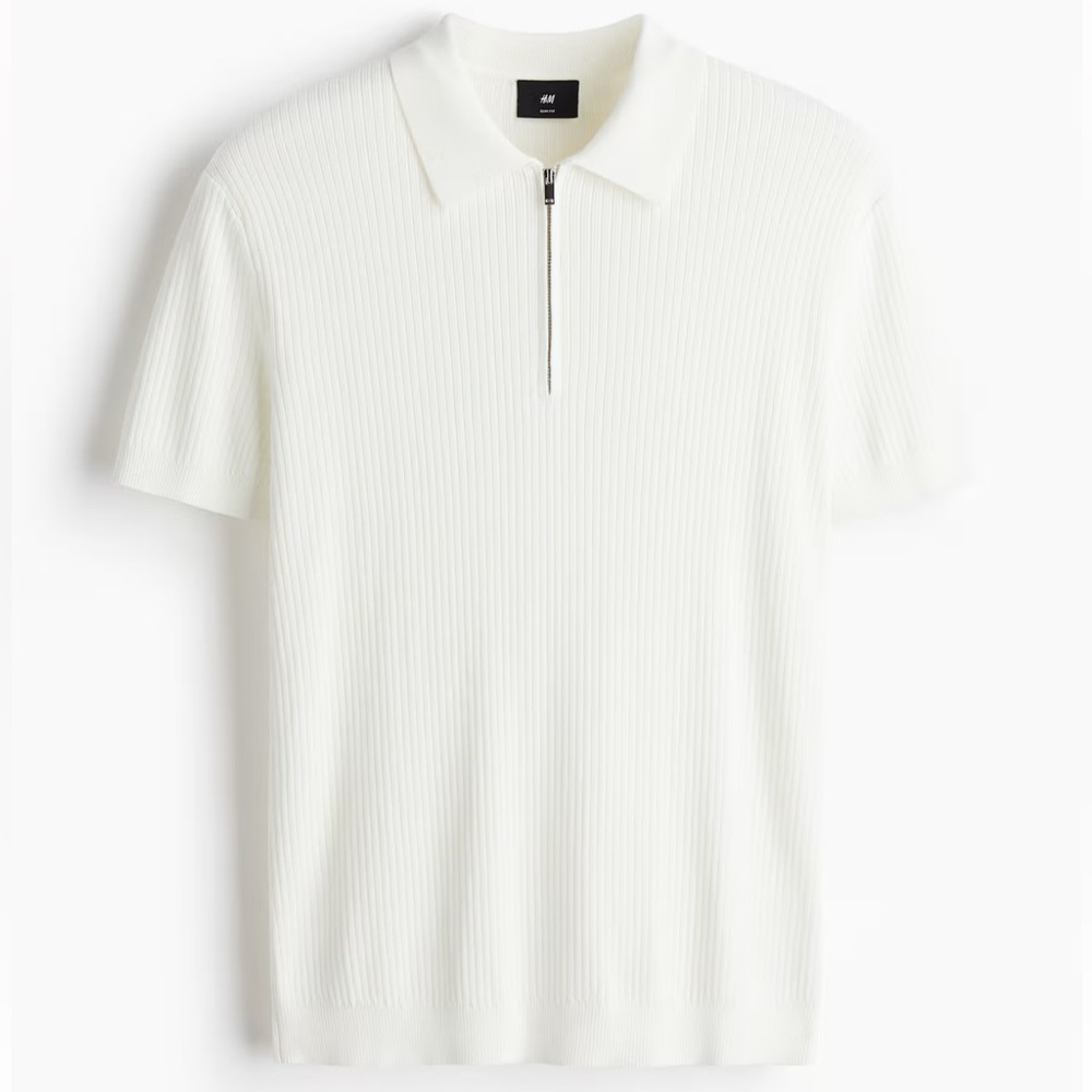H&M Men’s Half-Zip Slim Fit Polo